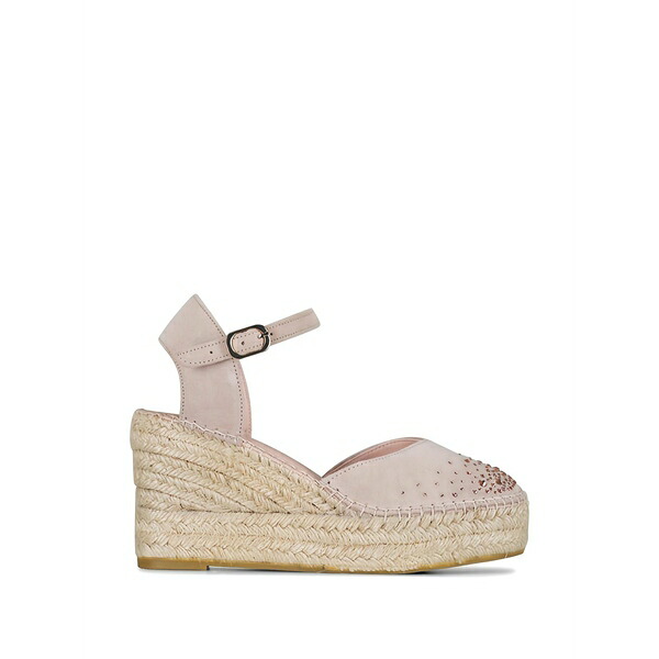 ロンホワイト レディース サンダル シューズ Embellished heeled espadrilles Pink