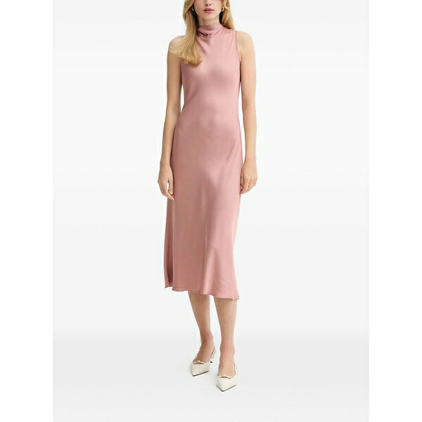 フラコミーナ レディース 衣裳 トップス Rear-bow high-neck MIDI dress Pink