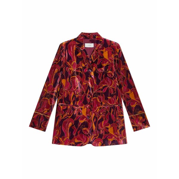 マリパルミ レディース 上衣＆上衣 アウター Floral velvet blazer Red