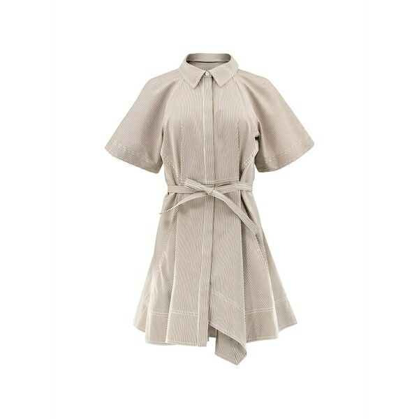エーエルシー レディース 衣裳 トップス Julie striped tie-waist asymmetric dress Neutrals