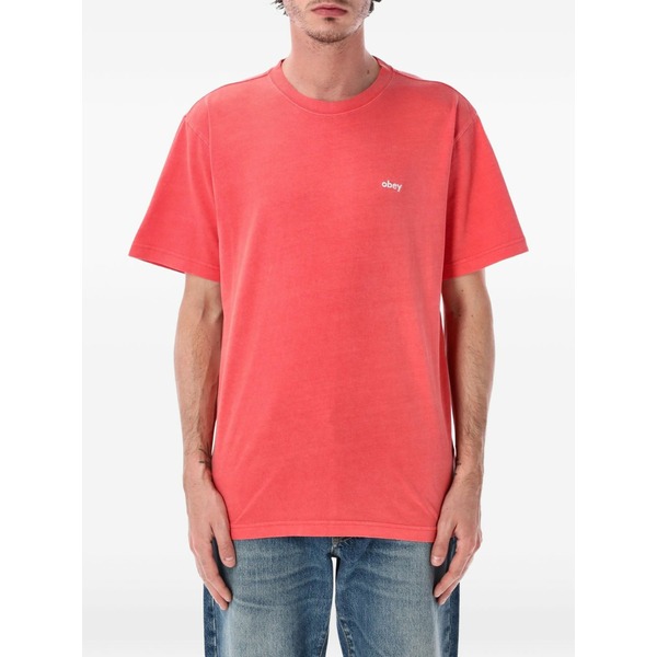オベイ メンズ ティーシャツ トップス Logo-print t-shirt Red