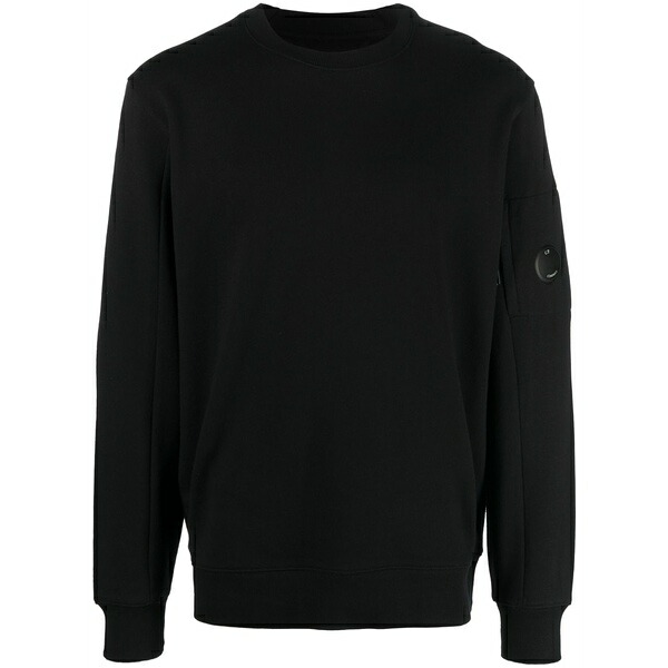 シーピーカンパニー メンズ パーカー・スウェットシャツ アウター Logo-patch cotton sweatshirt Black