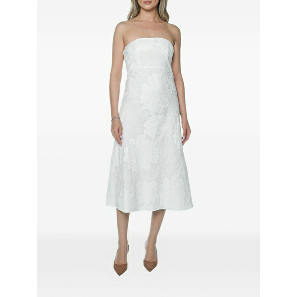 テッドベーカー レディース 衣裳 トップス Sannii strapless floral-jacquard MIDI dress White