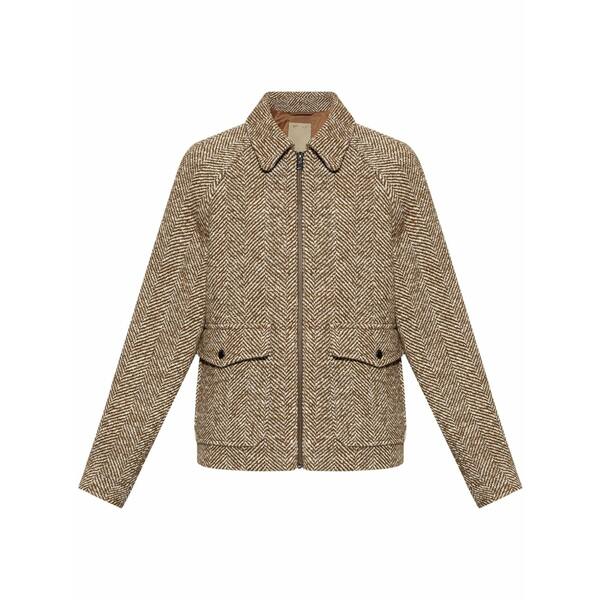 羊毛 分限者 レディース 上衣＆上衣 アウター Herringbone-pattern jacket Brown
