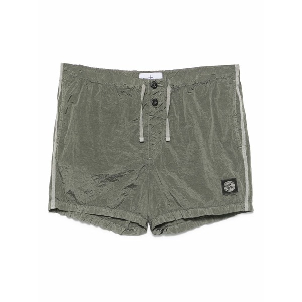 ストーンアイランド メンズ 心地好いズボン下 ボトムス Compass-badge shorts  Green