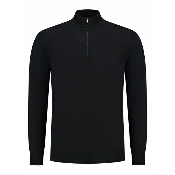 ザノーネ メンズ 編み物\u0026スウェーター アウター Half-zip sweater Black
