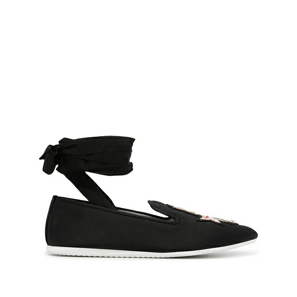ジョシュア サンダース レディース スリッポン・ローファー シューズ Crest ankle-tie loafers Black|asty
