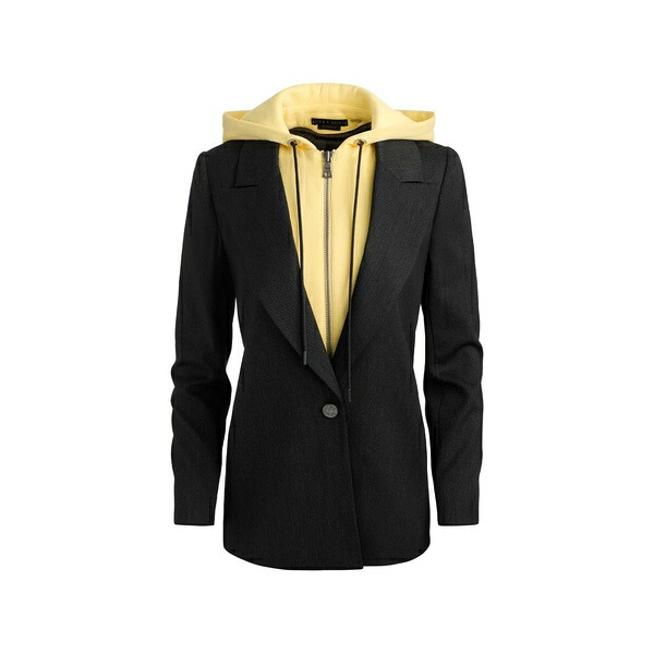 アリス アンド オリビア レディース 上衣＆上衣 アウター Jordan removable-hoodie side-stripe blazer Brown