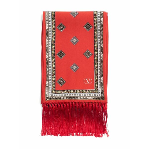 ヴァレンティノ ガラヴァーニ メンズ えり巻き・袈裟・えり巻き 付属物 Chamber silk scarf Red