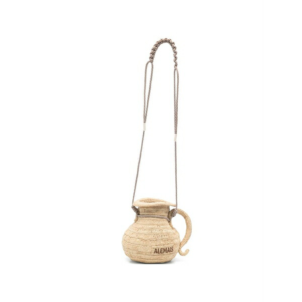 アレメ レディース ハンドバック 御徒面子 Michelle braided-handle mini bag Neutrals