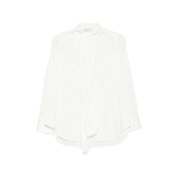 マニュエル リッツ レディース プルオーバー トップス Pussy-bow long-sleeve shirt Brown