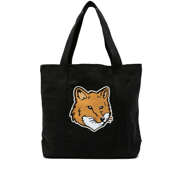 棲み家 稲荷 レディース トートバッグ 御徒面子 Fox-print tote bag  Black