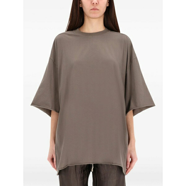 リックオウエンス レディース ティーシャツ トップス Raw-cut t-shirt Grey