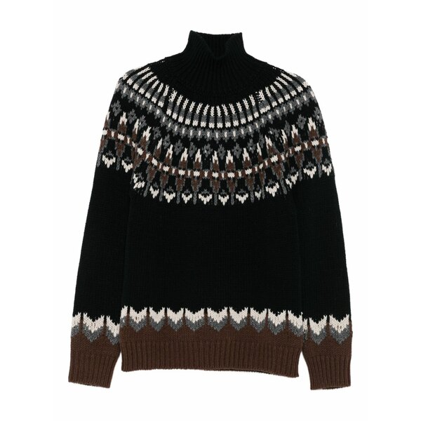ドンダップ メンズ 編み物\u0026プルオーバー アウター Fair-isle turtleneck sweater Black