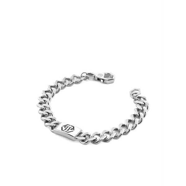 フィリッププレイン メンズ ブレスレット・バングル・アンクレット アクセサリー Stainless steel bracelet Silver｜asty