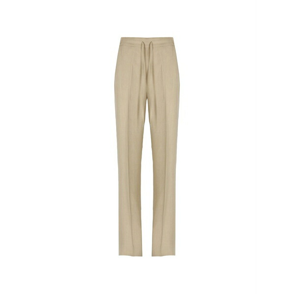 アントネリ レディース 心地よいズボン下 ボトムス Drawstring-waist pressed-crease trousers Neutrals