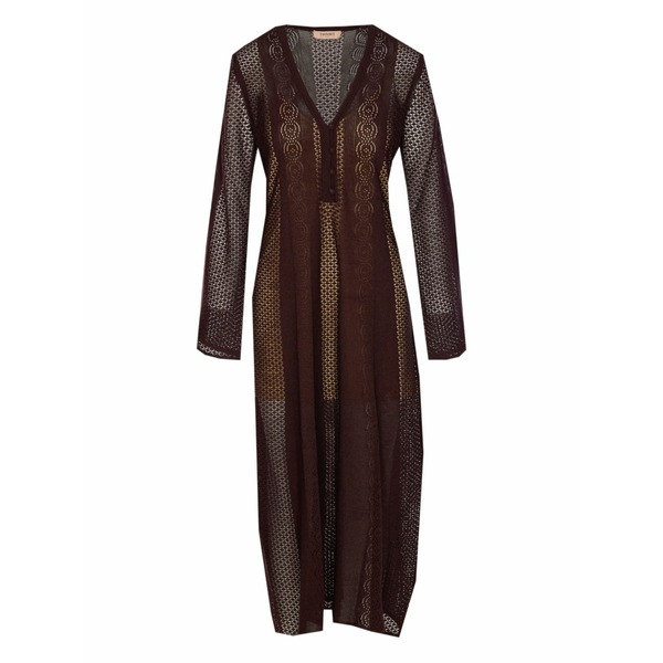 ツイン仕掛ける レディース 衣装 トップス Perforated-knit MIDI dress Brown
