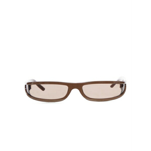 リックオウエンス レディース 黒眼鏡＆アイウェア 付属物 Curved-temple rectangle sunglasses -