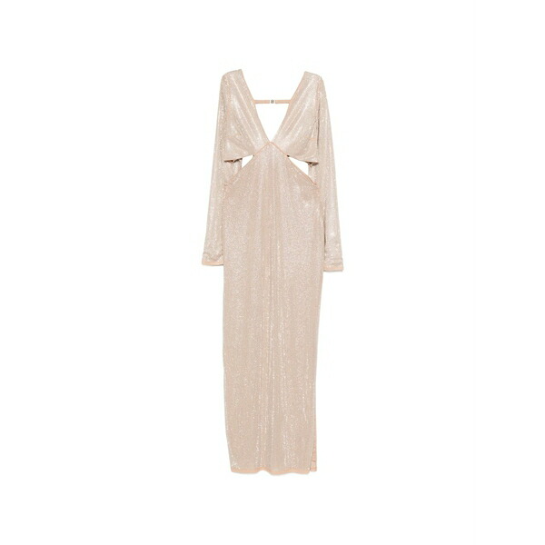 青碧お嬢さん レディース 衣裳 トップス Cut-out v-neck maxi dress Neutrals