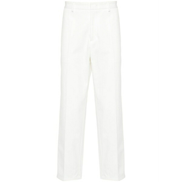 ジル・サンダー メンズ 心地よいズボン下 ボトムス Gabardine tapered trousers White