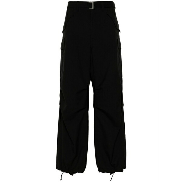 サカイ メンズ 心地よいズボン下 ボトムス Suiting cargo trousers  Black