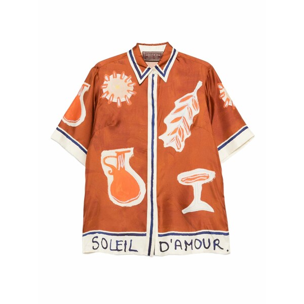 アレメ レディース ティーシャツ トップス Soleil d￠´amour graphic-print shirt Brown