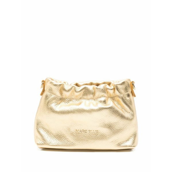 マークエリス レディース ショルダーバッグ 御徒面子 Metallic-effect ruched cross body bag Gold