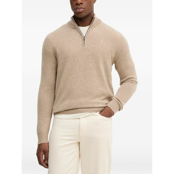 ハケット メンズ 編み物\u0026ティーシャツ アウター Elbow-patch sweater Neutrals