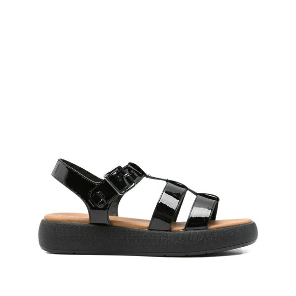 ジェオックス レディース サンダル シューズ 40粍 d camalei buckle-fastening platform sandals Black