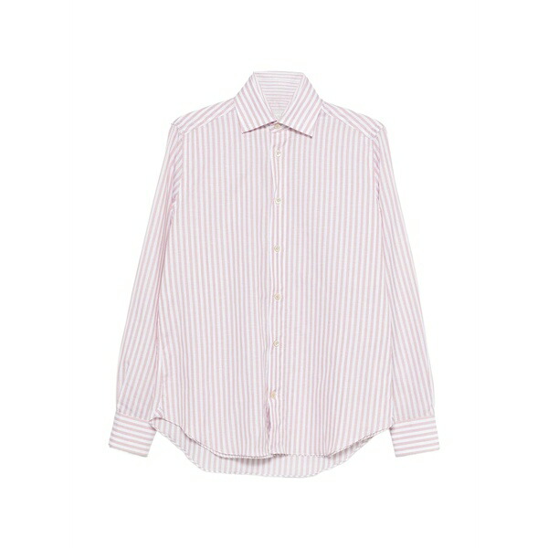 イレブンティ メンズ プルオーバー トップス Striped layered shirt Pink