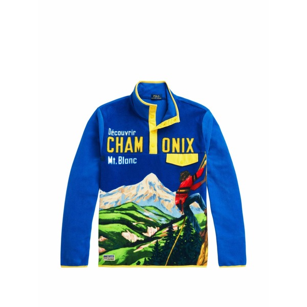 ラルフローレン メンズ パーカー・スウェットシャツ アウター Graphic-print fleece sweater Blue