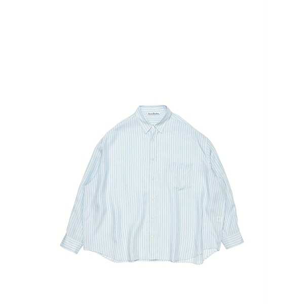 アクネ ストゥディオズ メンズ プルオーバー トップス Striped oversized shirt Blue