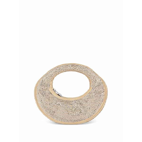 フィリッププレイン レディース ハンドバッグ バッグ Crystal-embellished mini bag Neutrals｜asty