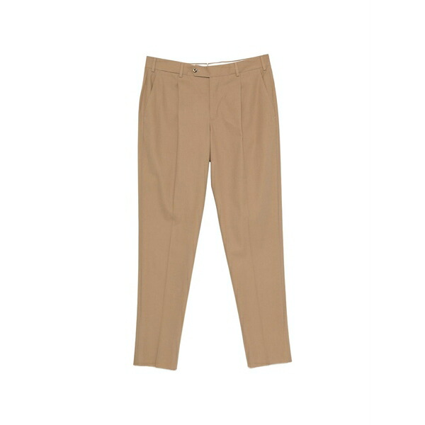 PTトリノ メンズ 心地好いズボン下 ボトムス Pleated-detail tailored trousers Neutrals