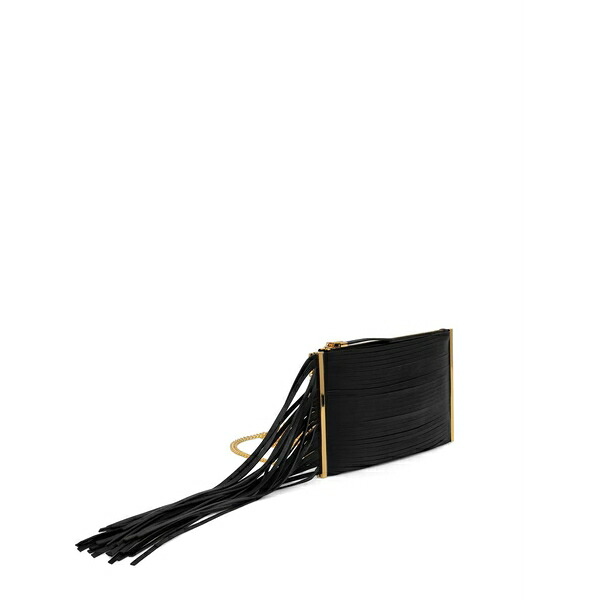 エリザベスフランキ レディース ショルダーバッグ 御徒面子 Fringe-detail shoulder bag Black