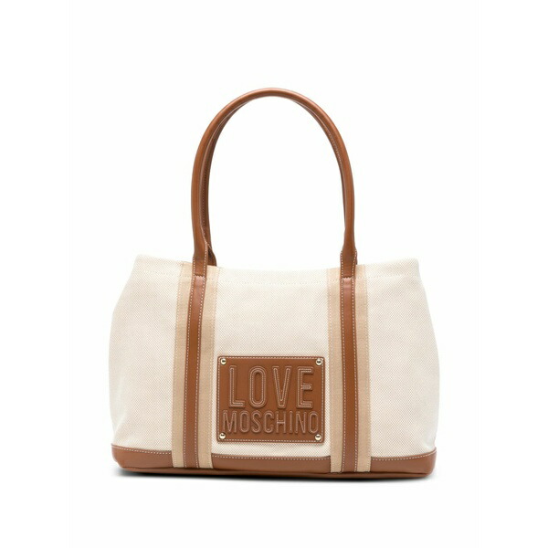 ラブ モスキーノ レディース トートバッグ バッグ Logo-plaque tote bag Neutrals|asty