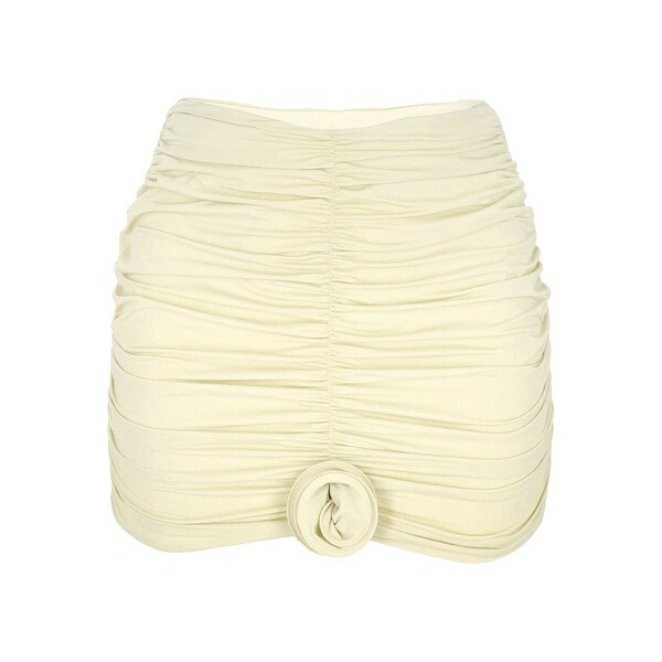 ラルーベッシュ レディース スコート ボトムス Rose-embellished gathered mini skirt Neutrals
