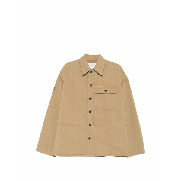 ジースター メンズ プルオーバー トップス Herringbone-pattern shirt Neutrals
