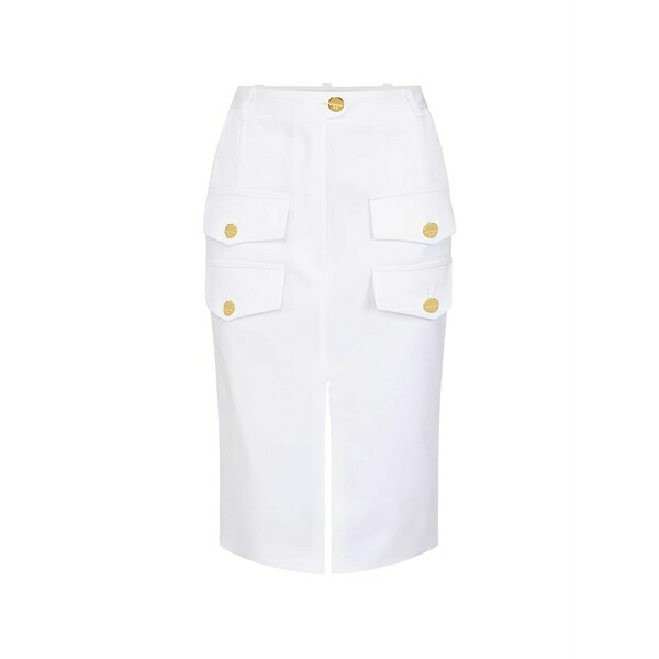 エリザベスフランキ レディース スコート ボトムス Gabardine flap-pockets skirt White