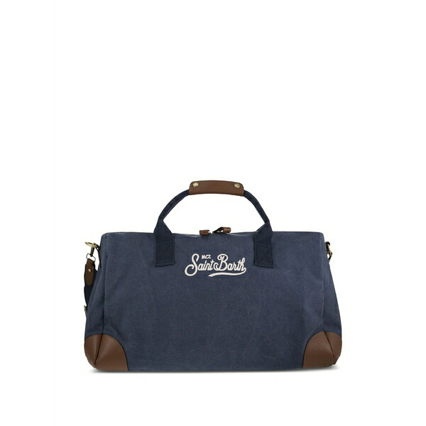 エムシーツーセイントバース メンズ トートバッグ 御徒面子 Logo-embroidered tote bag  Blue