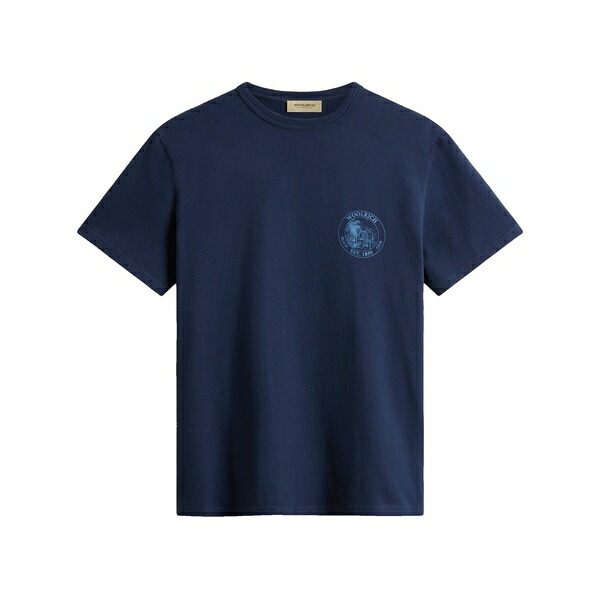 羊毛 一財産 メンズ ティーシャツ トップス Graphic-print t-shirt Blue