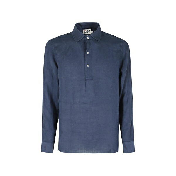 エムシーツーセイントバース メンズ スポーツシャツ トップス Long-sleeve polo shirt Blue