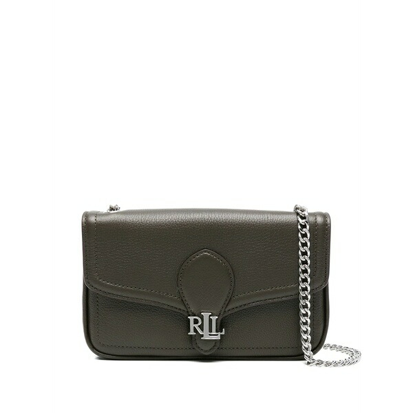 ラルフローレン レディース 金入れ 付属物 Chain-strap flap wallet Green