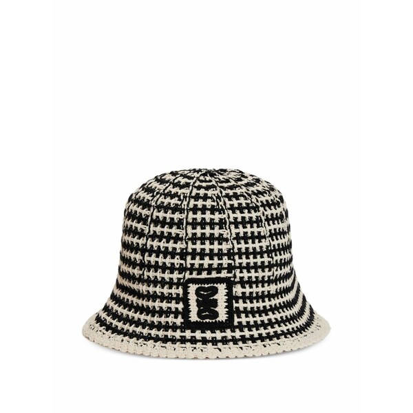 砂子ロ レディース かぶり笠 添え物 Crochet-knit bucket hat Neutrals