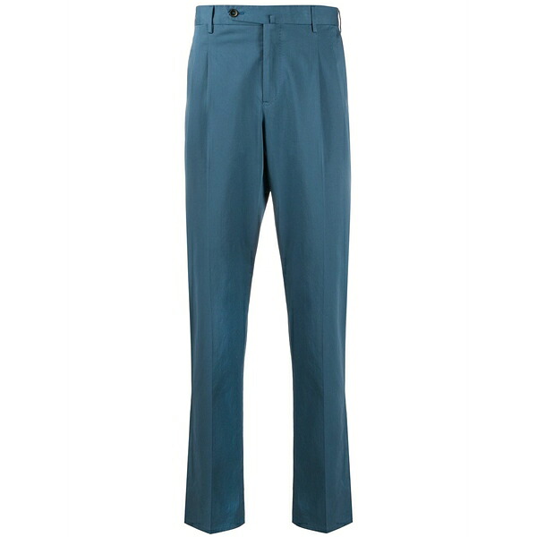 PTトリノ メンズ 心地好いズボン下 ボトムス Straight leg double pleat trousers Blue