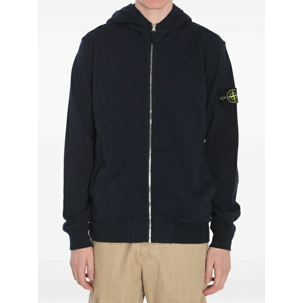 ストーンアイランド メンズ パーカー・スウェットシャツ アウター Zip-up hoodie Blue