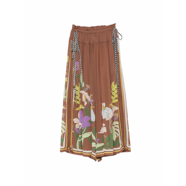 アレメ レディース 心地好いズボン下 ボトムス Alfie floral-print trousers Brown