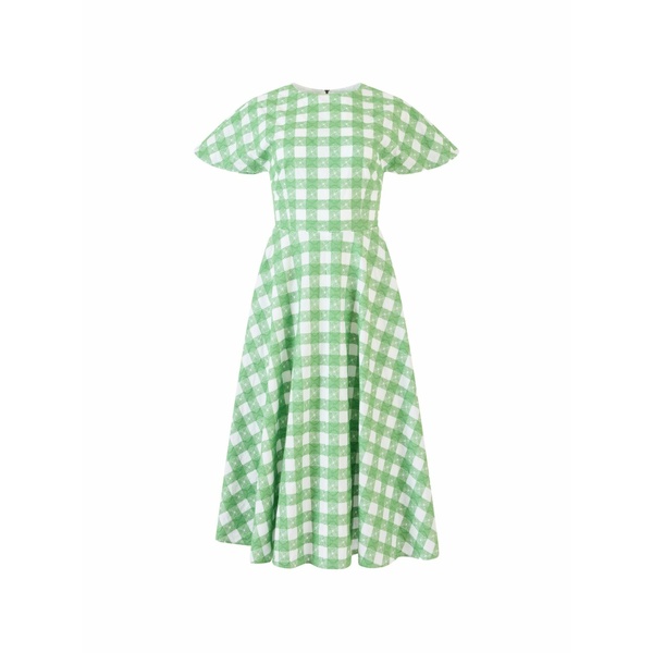 ロージー・アスリーヌ レディース ワンピース トップス Picnic embroidered gingham midi dress Green｜asty