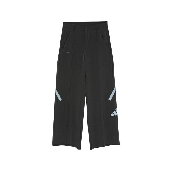 アディダス レディース 心地好いズボン下 ボトムス X entire studios z.n.e. logo-print wide-leg trousers Black