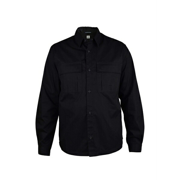 シーピーカンパニー メンズ ティーシャツ トップス Logo-patch pocket shirt Black
